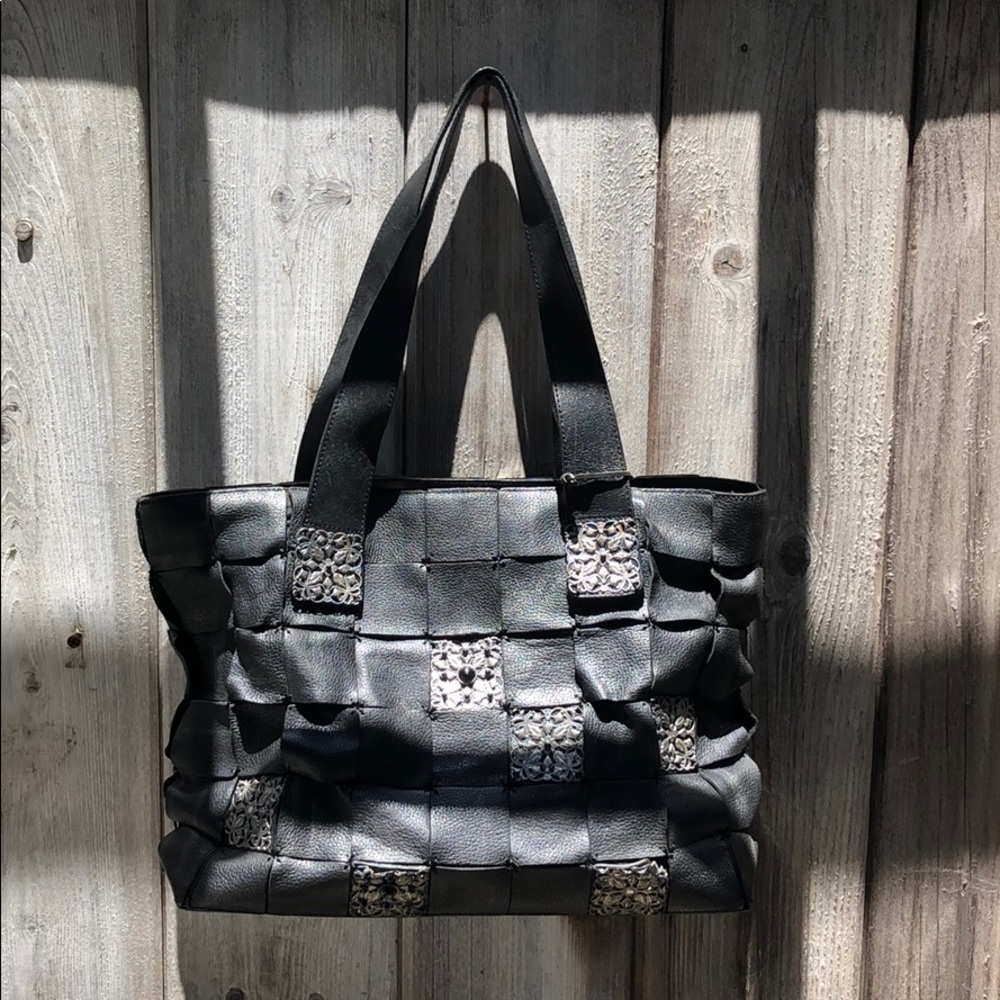 Black leather purse